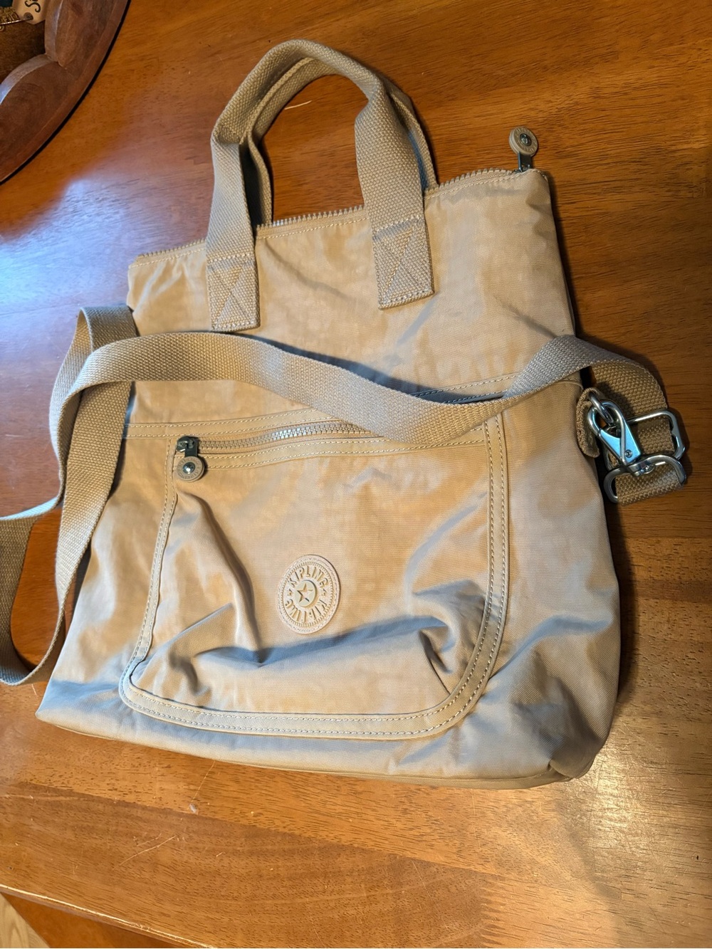 Kipling Beige/Tan Nylon Crossbody Tote